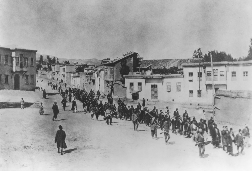 Armenians being marched into deportation, 1915