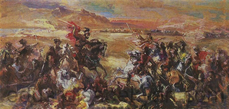 A painting depicting the Battle of Avarayr, 451 AD